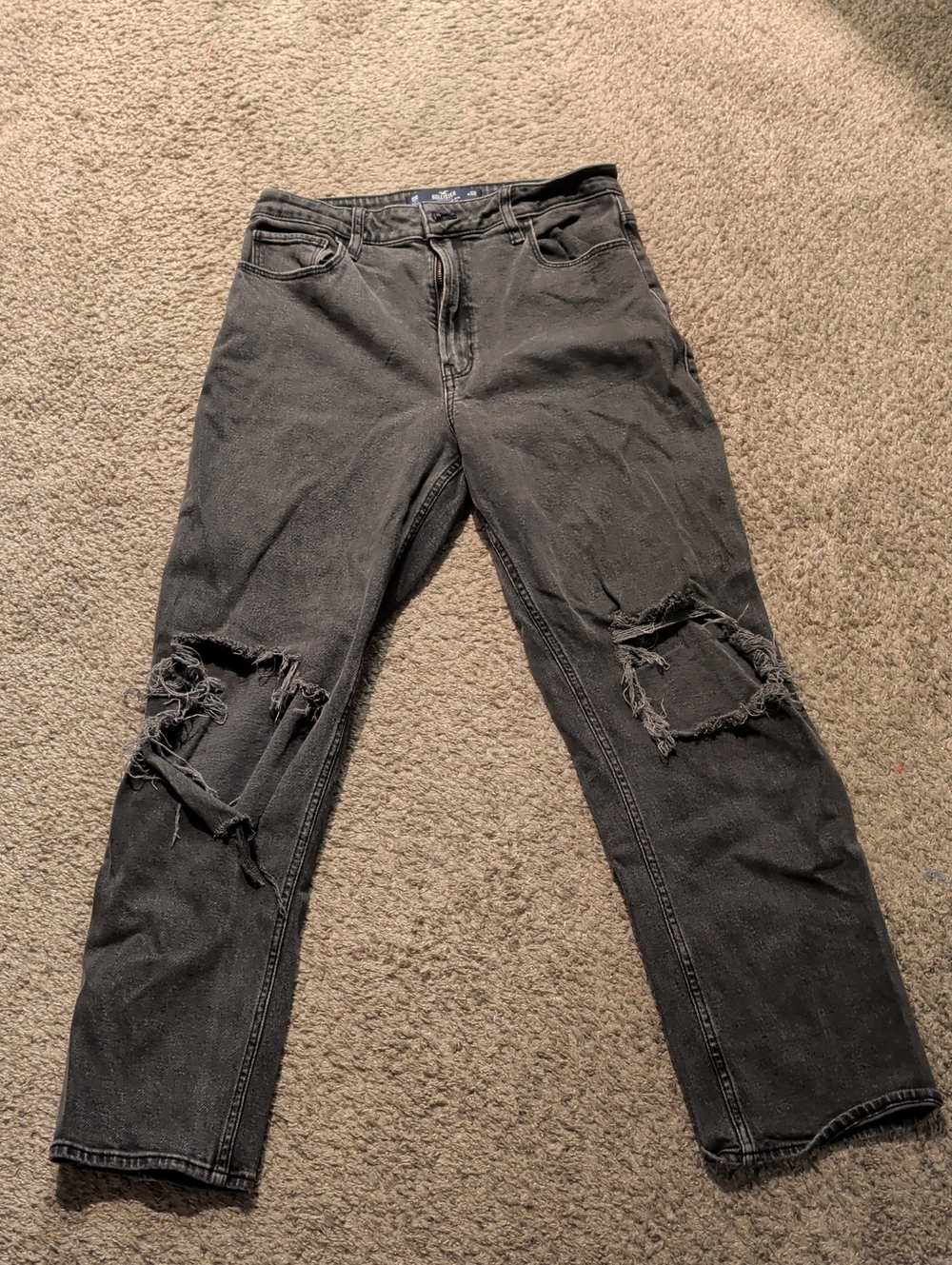 Dark Grey Ripped Hollister Jeans
